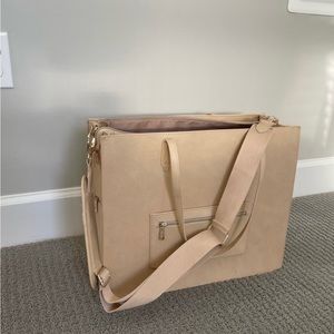 beis large work tote in beige